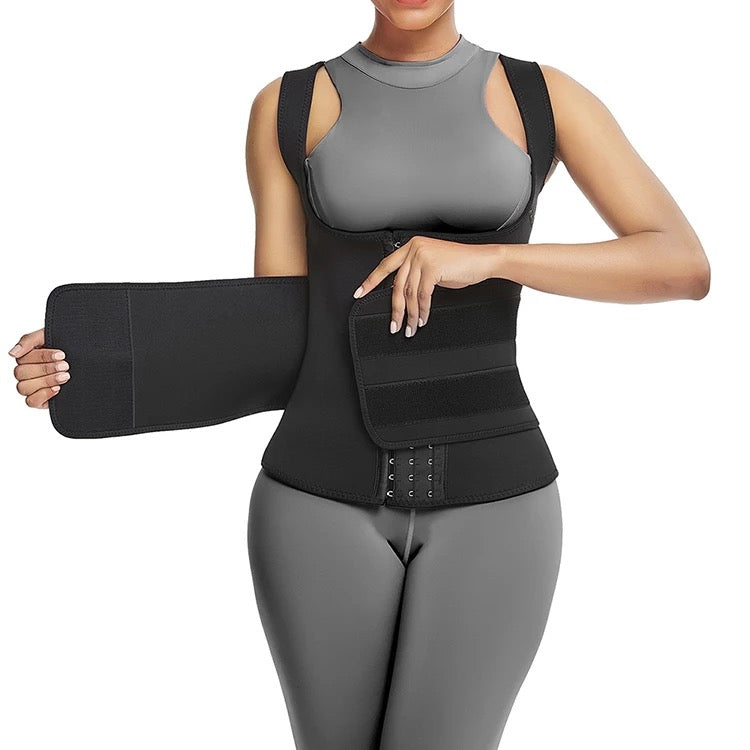 BeeExotic Buckle Sweat Neoprene Waist Trainer Vest