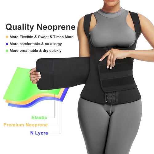 BeeExotic Buckle Sweat Neoprene Waist Trainer Vest